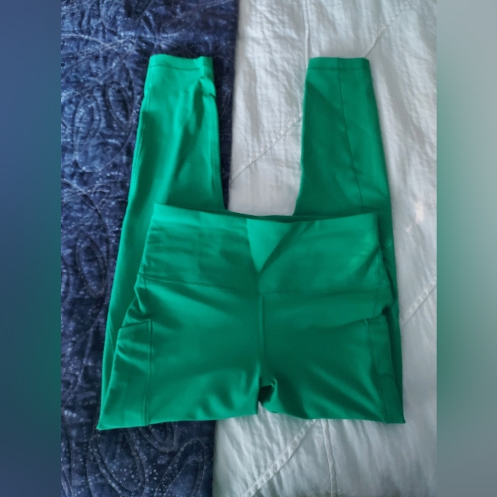 Athleta Jade Green Interval Stash 7/8 Leggings, XS